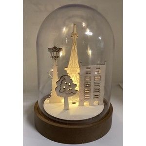 Lumineo LED Paris Scene Battery Operated w/ Timer 7.1” Table Top Lamp New in Box